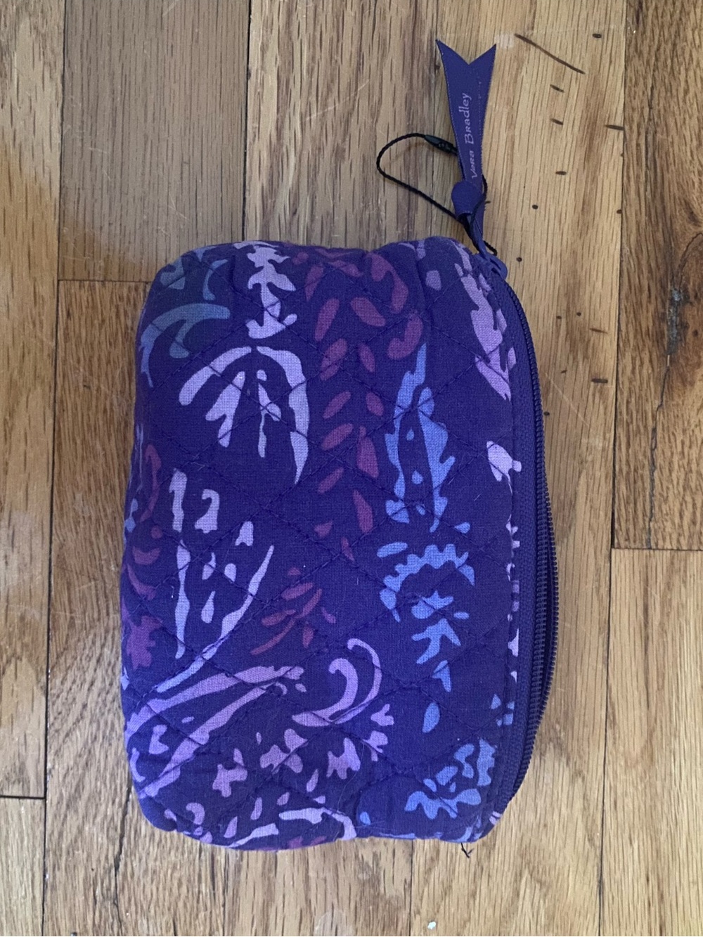 Vera Bradley Purple Floral Quilted Cosmetic zipper bag